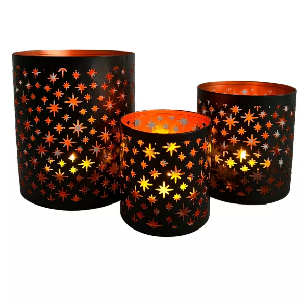  DOITOOL 1 Set Teelicht-Kerzenhalter aus Holz Eid Mubarak  Kerzenständer für rustikale Hochzeit Ramadan Party Dekorationen