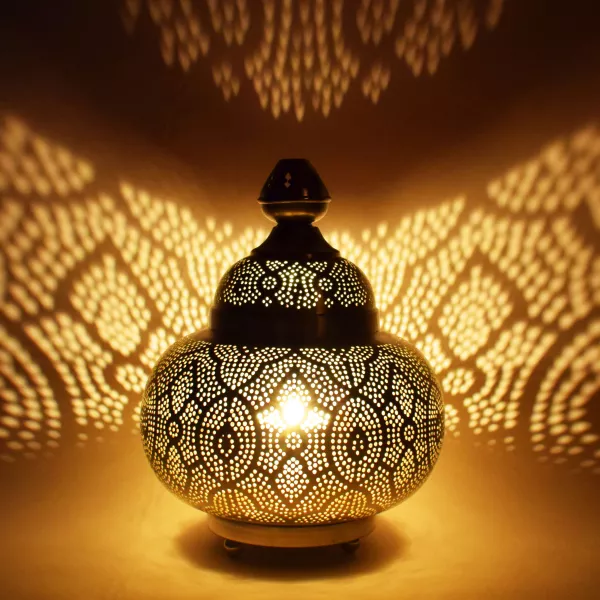 Oriental Table Lamp Kayla Silver, Marrakech Lantern Black Table Lamp