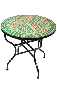 Table en mosaïque marocaine Albaicin vert-beige 100...