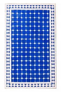 Table en mosaïque marocaine Marrakech bleu et beige...