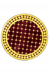 Table en mosaïque marocaine de Marrakech, jaune...