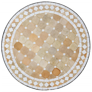 Table en mosaïque marocaine Marrakech, beige et...
