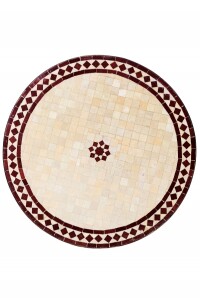 Table en mosaïque marocaine Bilbao Beige Bordeaux 80...