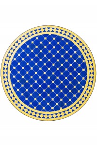 Table en mosaïque marocaine Marrakech bleu et jaune...