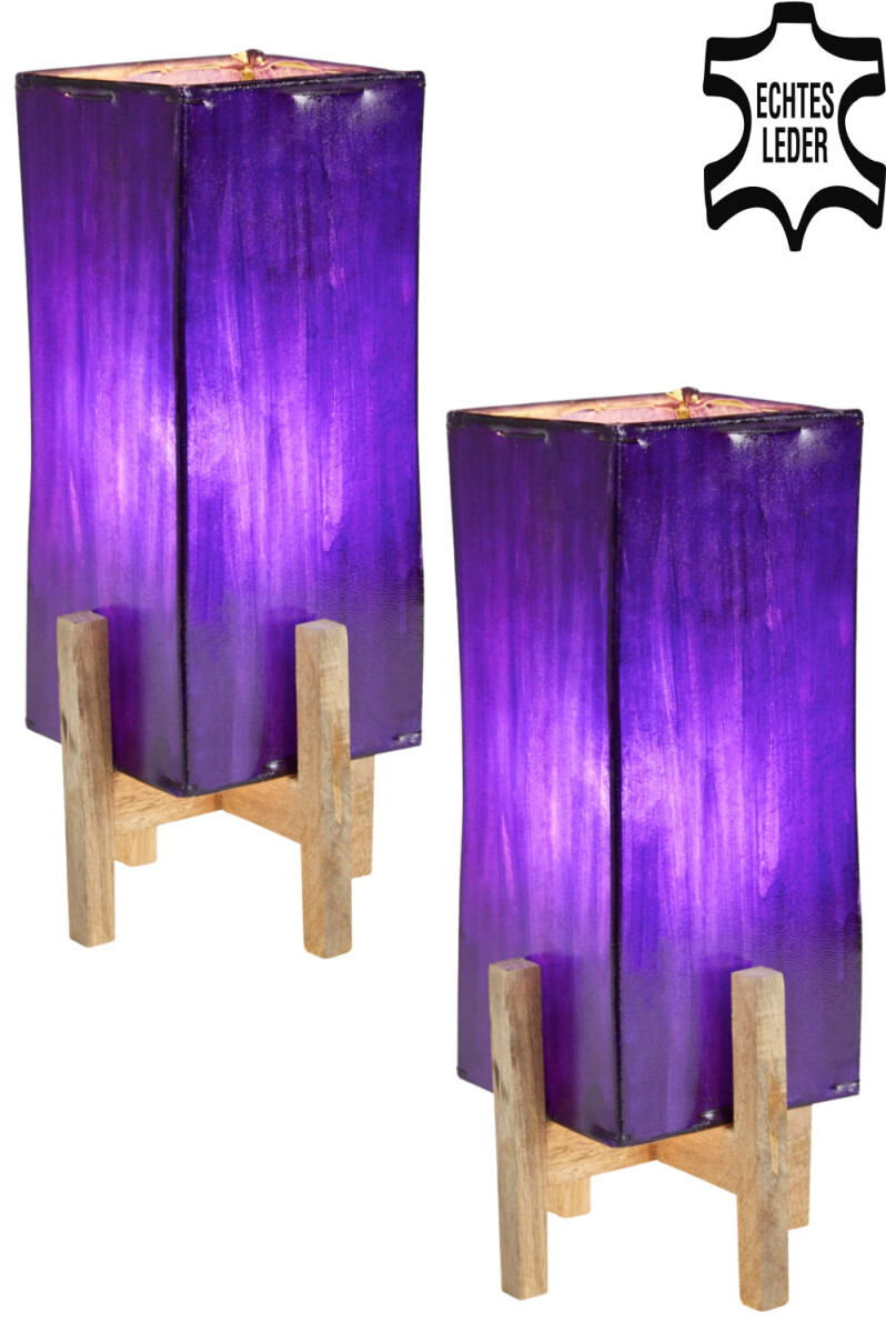 2er SET Janka Lila mit braunem Gestell box