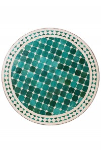 Table en mosaïque marocaine Marrakech, vert et...