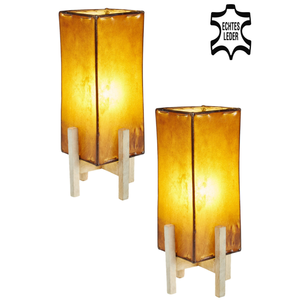 2er SET Janka Braun mit weissem Gestell box