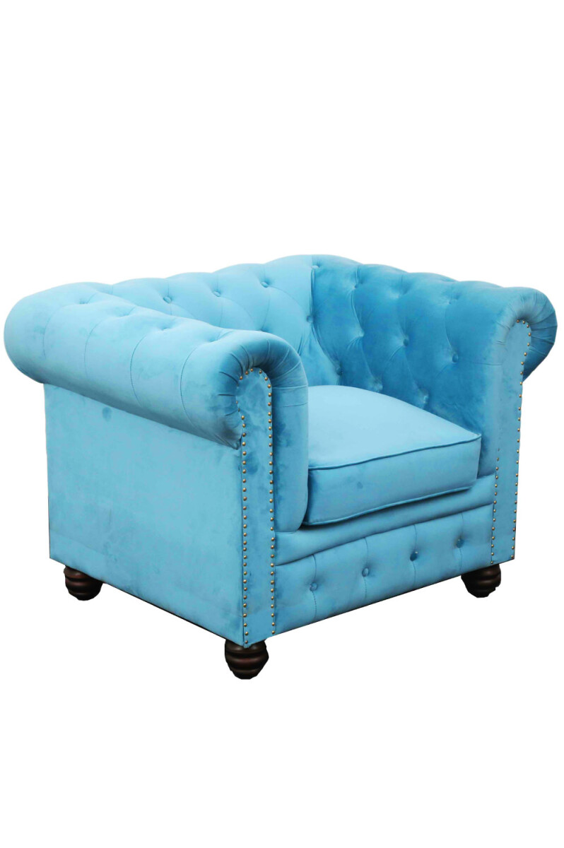 Fauteuil Chesterfield en velours, canap& box
