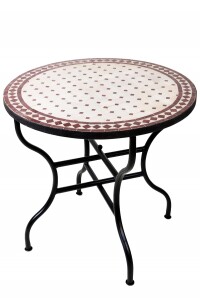 Table marocaine en mosaïque Marrakech, beige et...