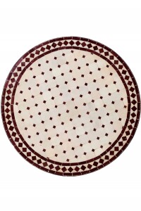 Table marocaine en mosaïque Marrakech, beige et...