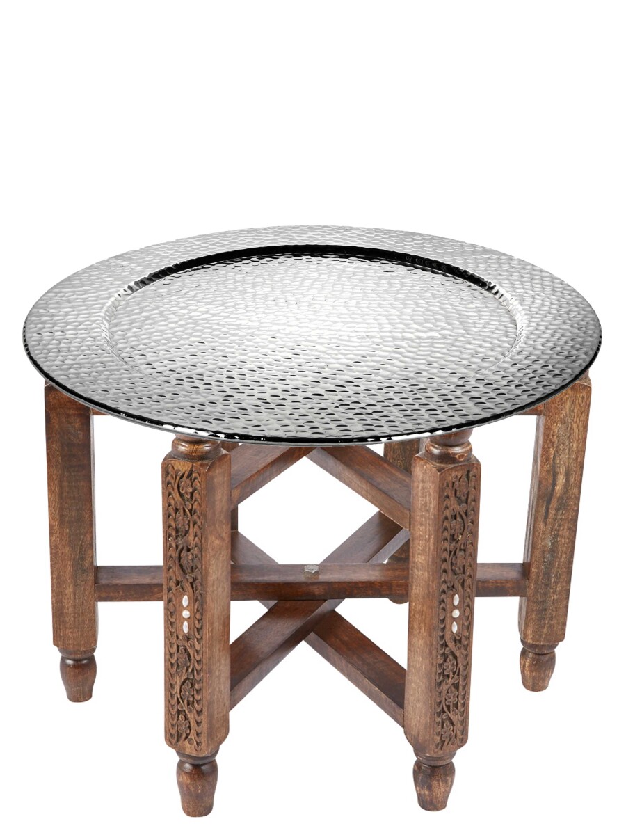 Orientalischer Couchtisch Halab Silber 6 box