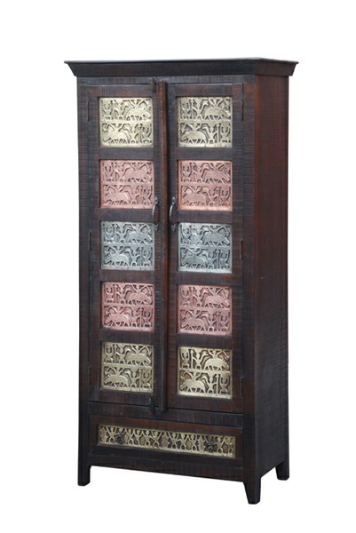 Indischer Shabby chic Schrank Coral - 180cm