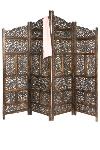 Paravent en bois de style oriental Saraswati, marron