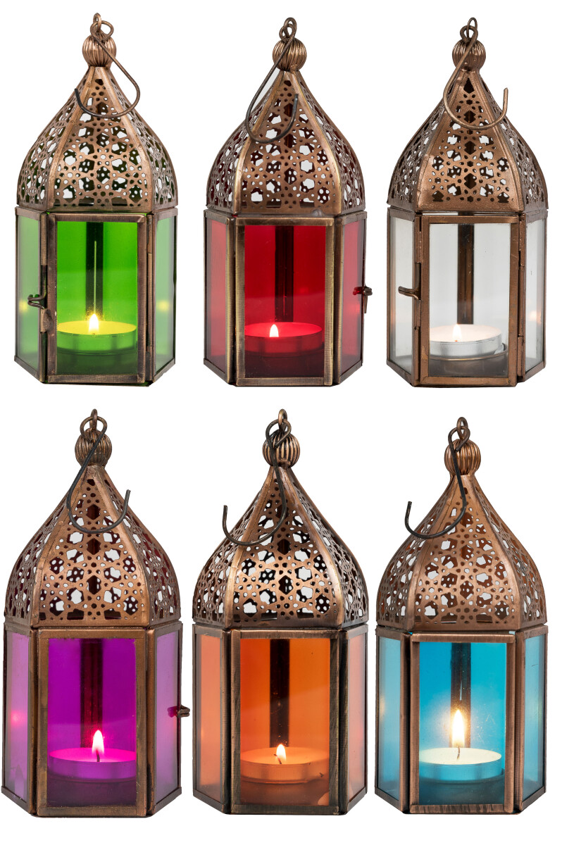 Orientalische Laternen 6 Set Laterne Meena bunt 16cm