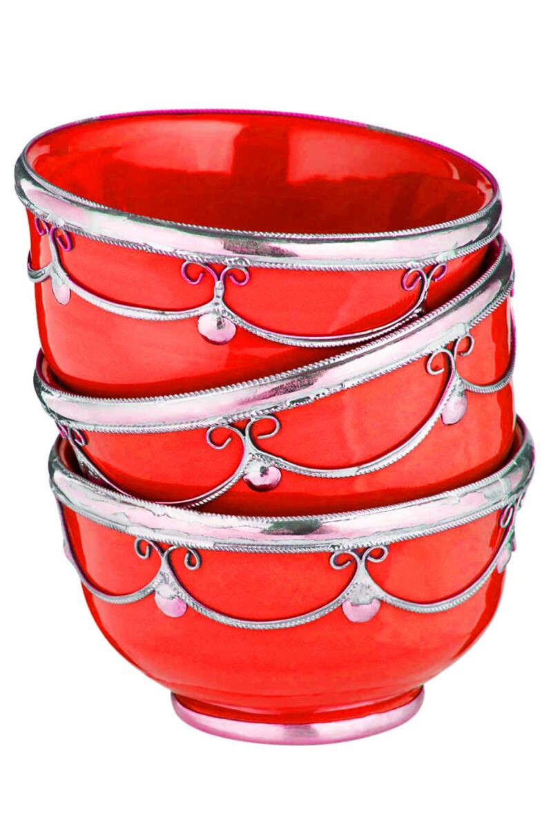 Orientalische Keramik Fingerfood Schale Miranda Rot 3er Set