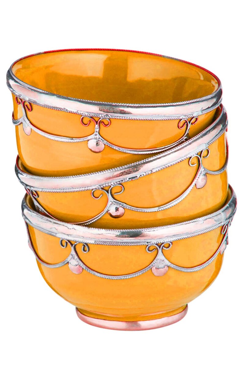 Orientalische Keramik Fingerfood Schale Miranda Gelb 3er set