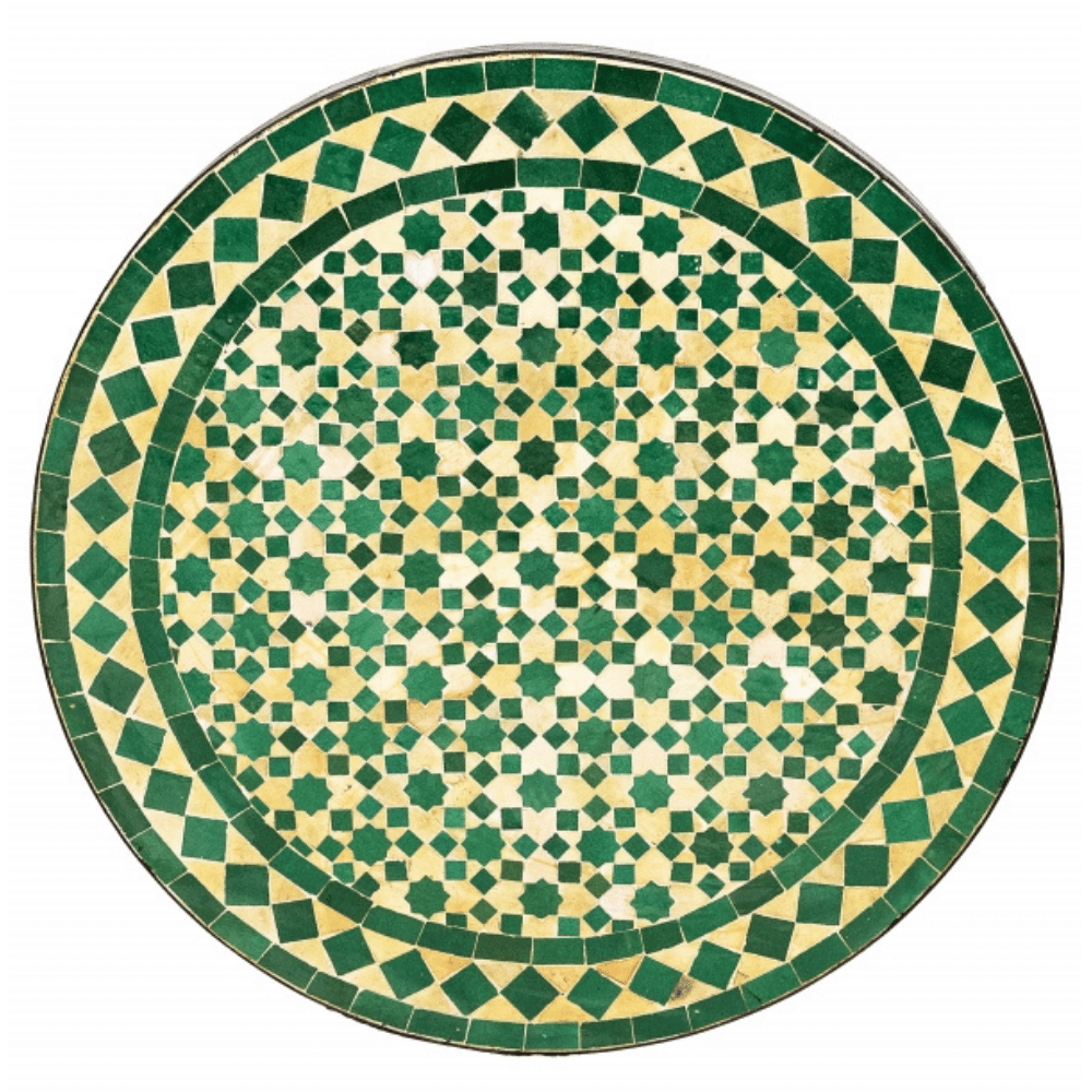 Carreau de mosaïque marocain Albaicin beige et vert, &o
