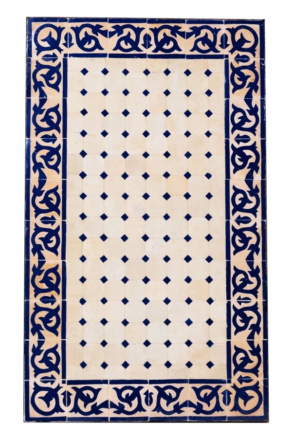 Orientalische Mosaikplatte Fes natur/ Blau, 100x60cm