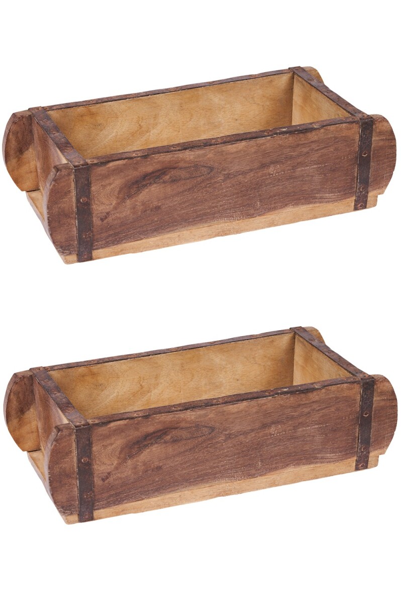 2er Set Vintage Holzkiste Holztablett aus Altholz