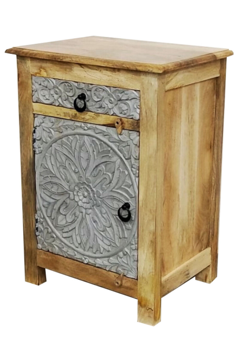 Orientalischer Massivholz Nachttisch Extrahoch Esat