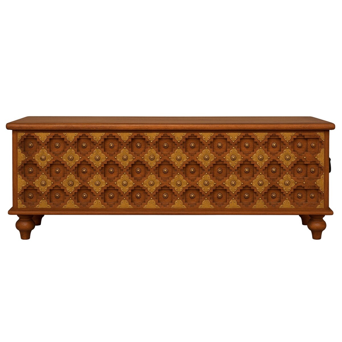 Truhe Sitzbank Febin aus Mango-Holz mit  box