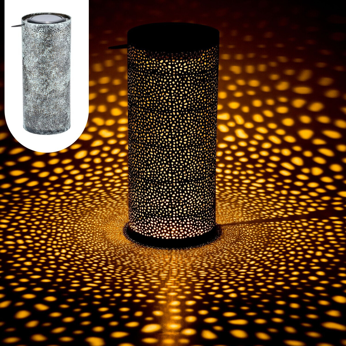 Skandinavische Solarlaterne Solar Lampe Deko Balkon Garten F