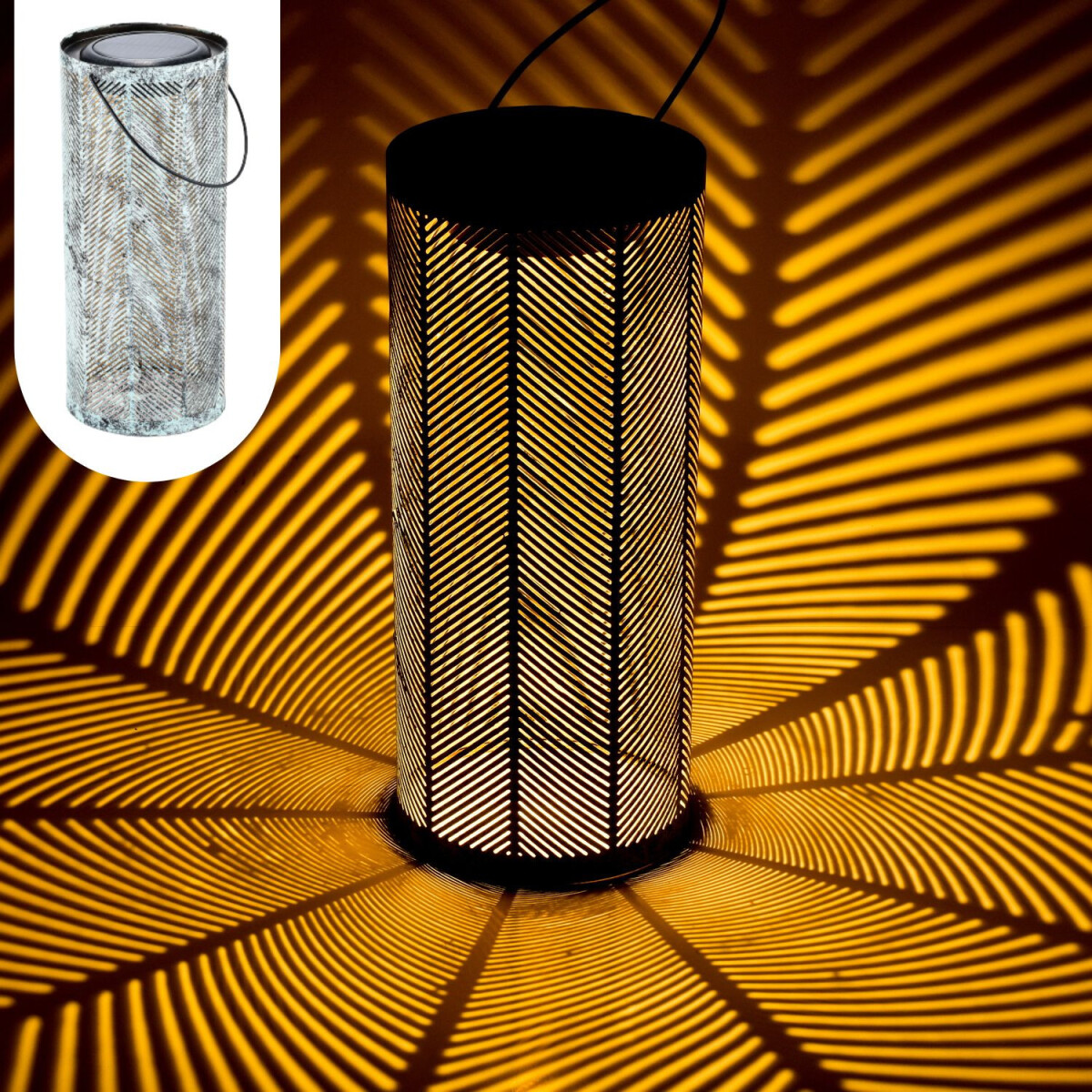 Skandinavische Solarlaterne Solar Lampe Deko Balkon Garten B