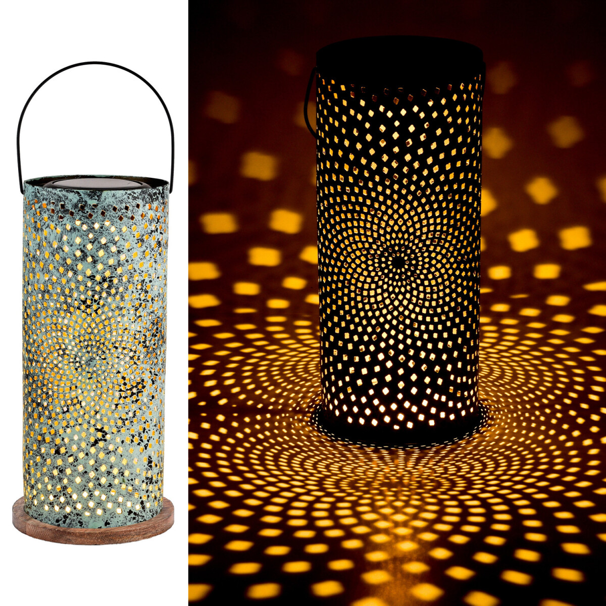 Vintage Solarlaterne Solar Lampe für Draussen Modern Sw