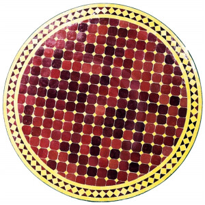 Table en mosaïque marocaine Marrakech, jaune...