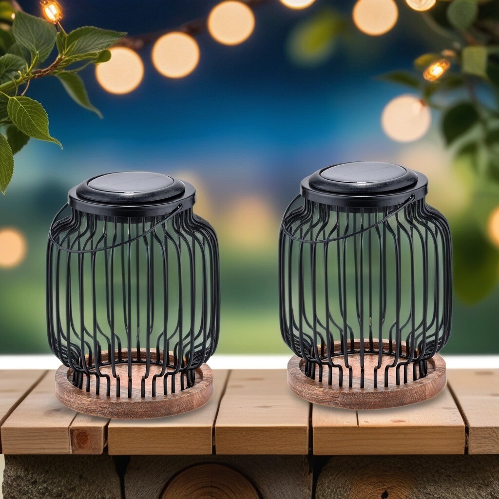 2er Set Skandinavische Solarlaterne Laterne Lampe Balkon Gar
