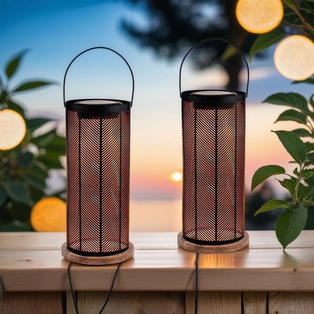 2er Set Skandinavische Solarlaterne Solar Lampe für Dra