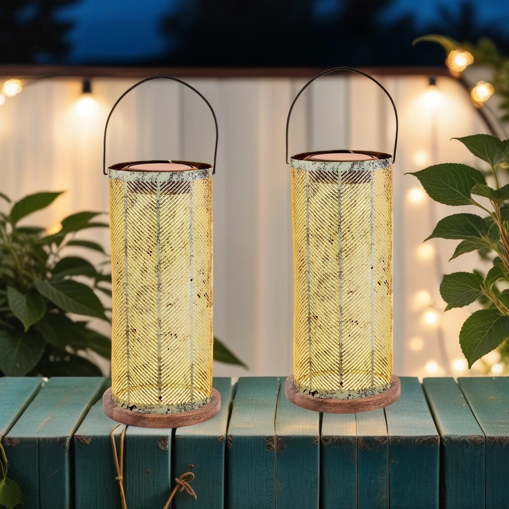 2er Set Skandinavische Solarlaterne Solar Lampe für Dra