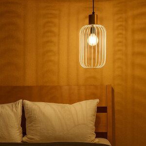 Suspension rétro Albo blanc et or 39 cm |...