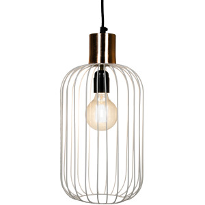 Suspension rétro Albo blanc et cuivre 39 cm |...