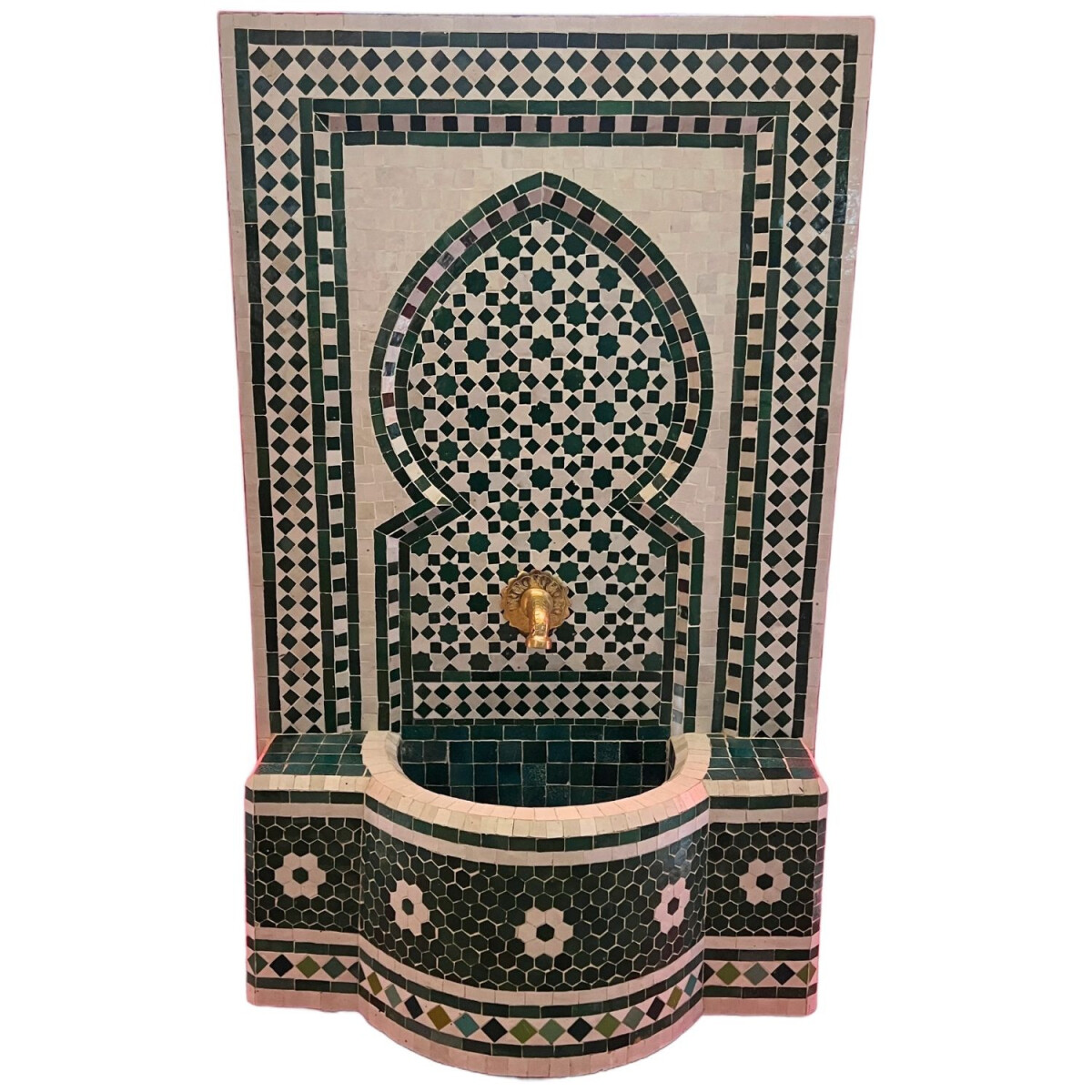 Marokkanischer Mosaik Gartenbrunnen 134cm | Boho Zimmerbrunn