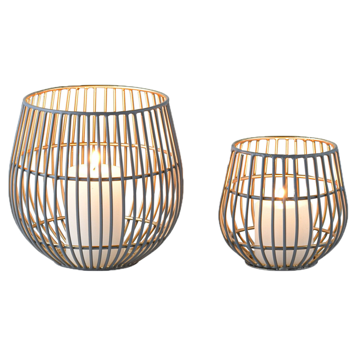 Lot de 2 bougeoirs décoratifs mod box