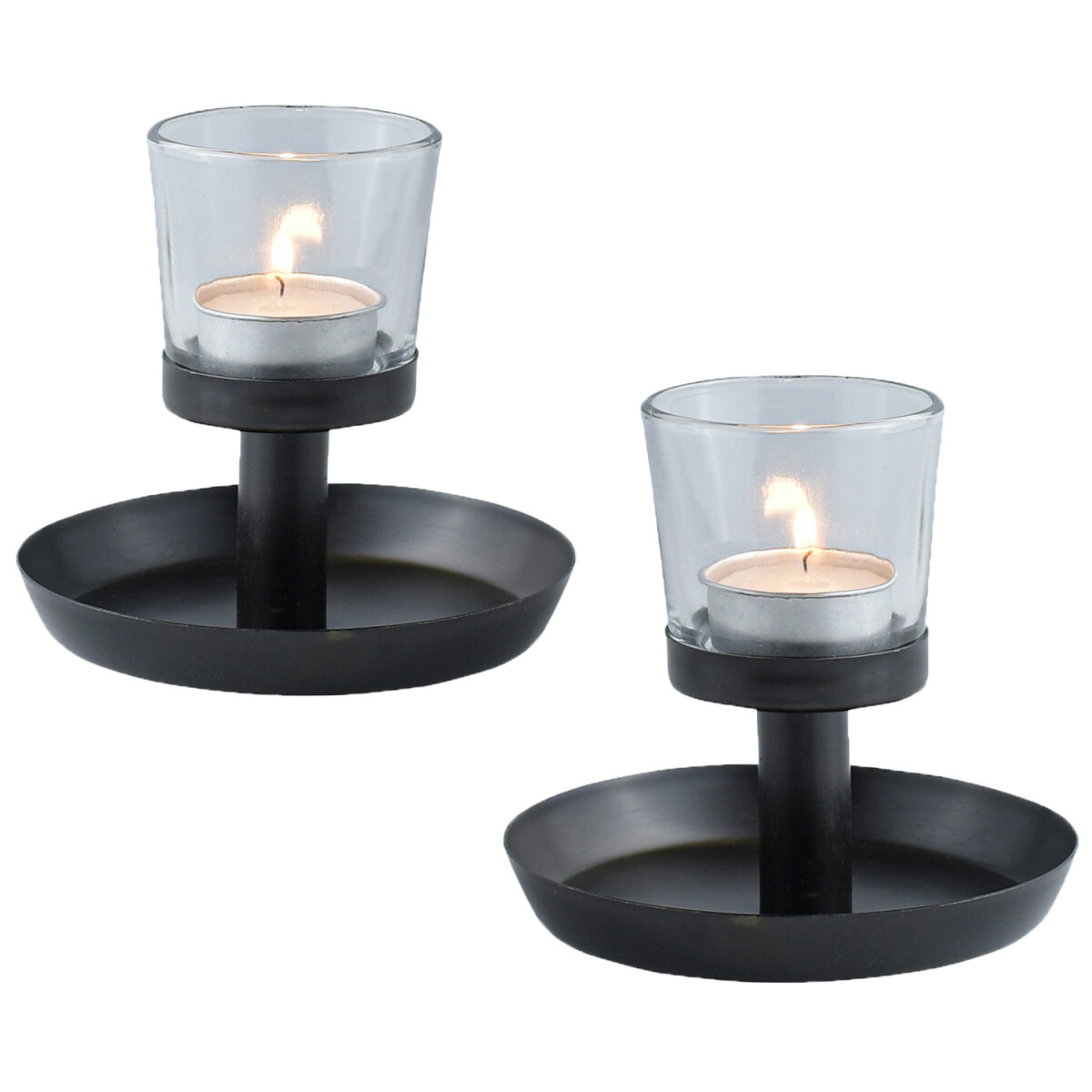 Lot de 2 bougeoirs décoratifs modernes Hyban