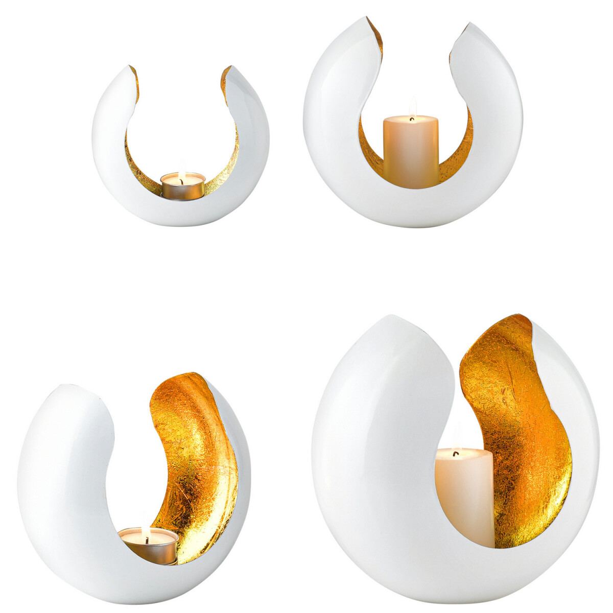 2er Set Deko Aesthetic Teelichthalter Kerzenhalter Kumas Wei