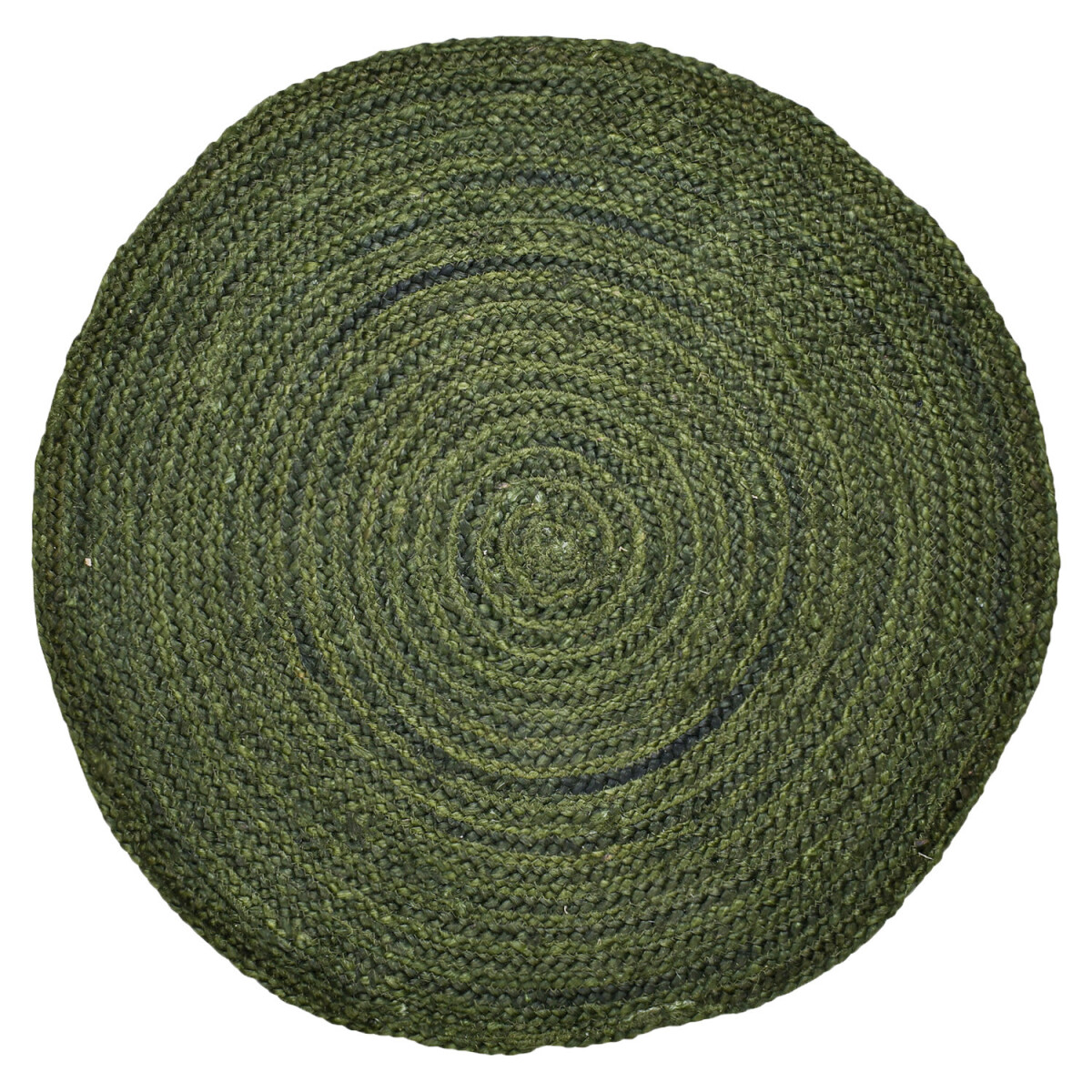 Ethno Boho Deko Jute Teppich Abrila Rund 100cm Gr&uuml;n
