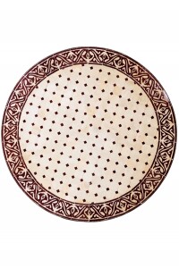 Table marocaine en mosaïque Meknès, beige et...