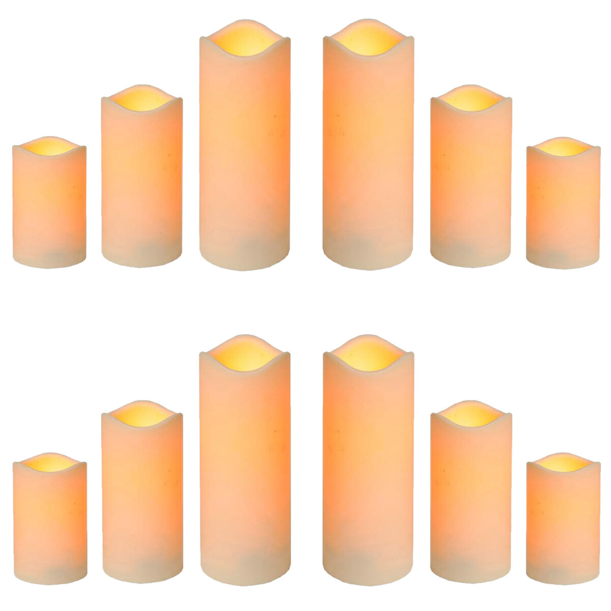 12er Set LED Kerze Stumpenkerze Outdoor