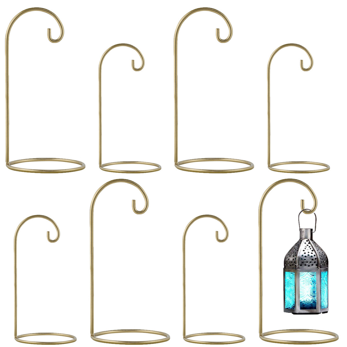 8er Set Laternenständer Bunu Metall Gold | Boho Vintage