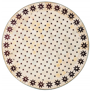 Table en mosaïque marocaine Soleil Beige Bordeaux...