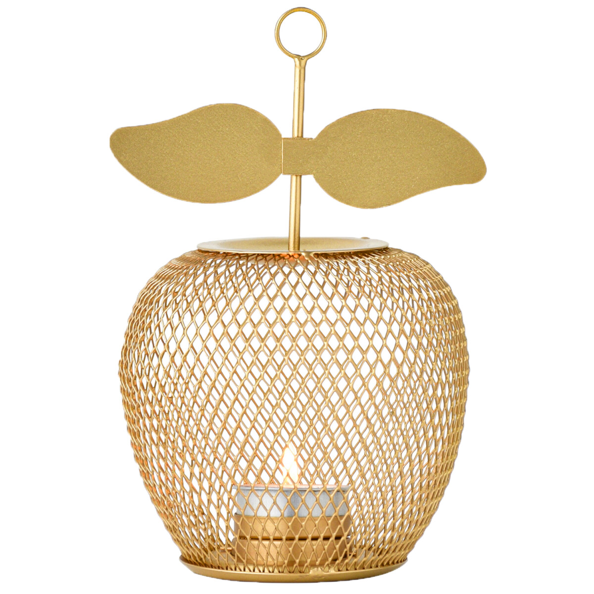Moderne Deko Teelichthalter Manzana gold box