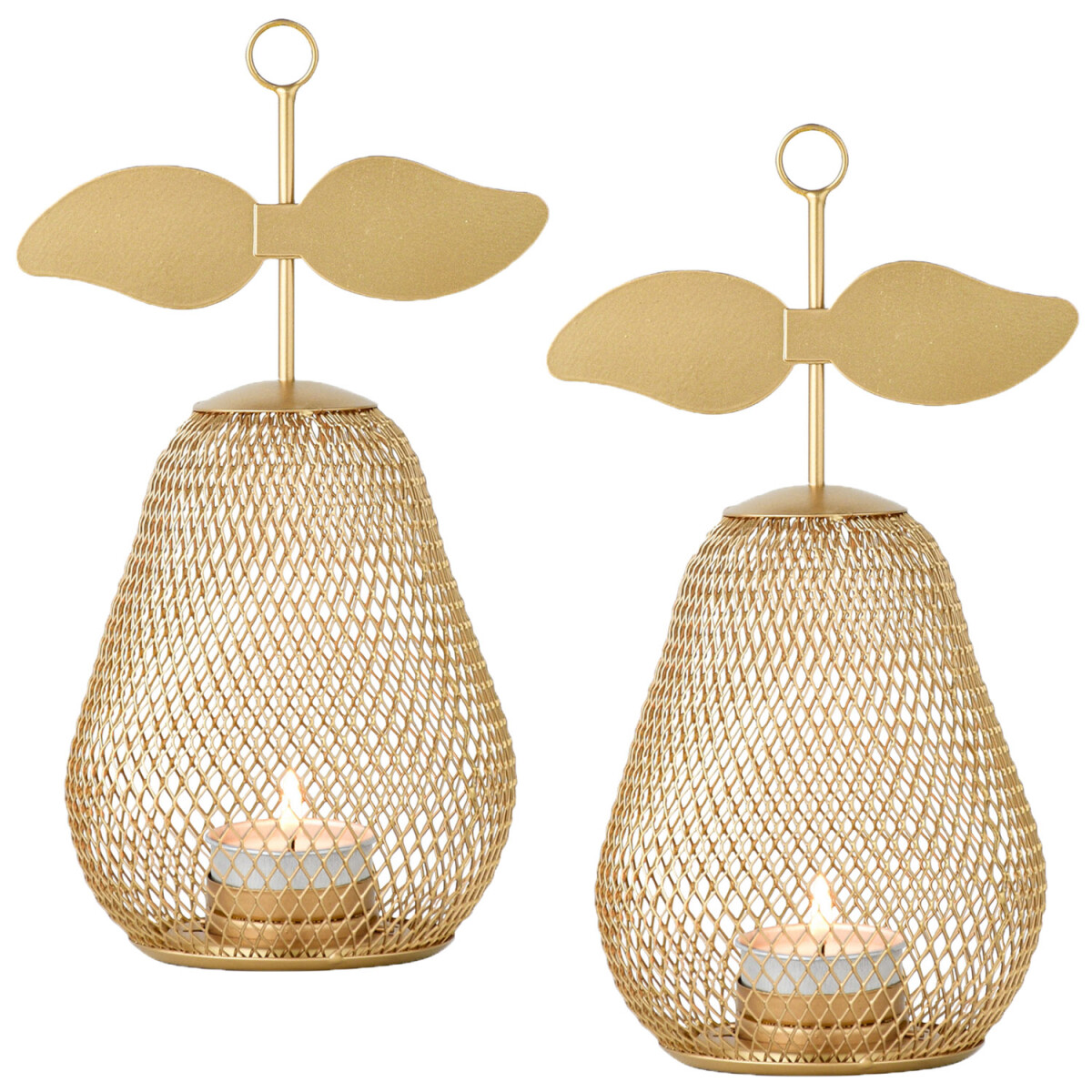 Lot de 2 bougeoirs décoratifs modernes « Pear &