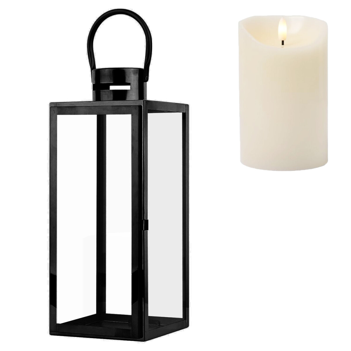 LED Laterne Gartenlaterne Jarda schwarz  box