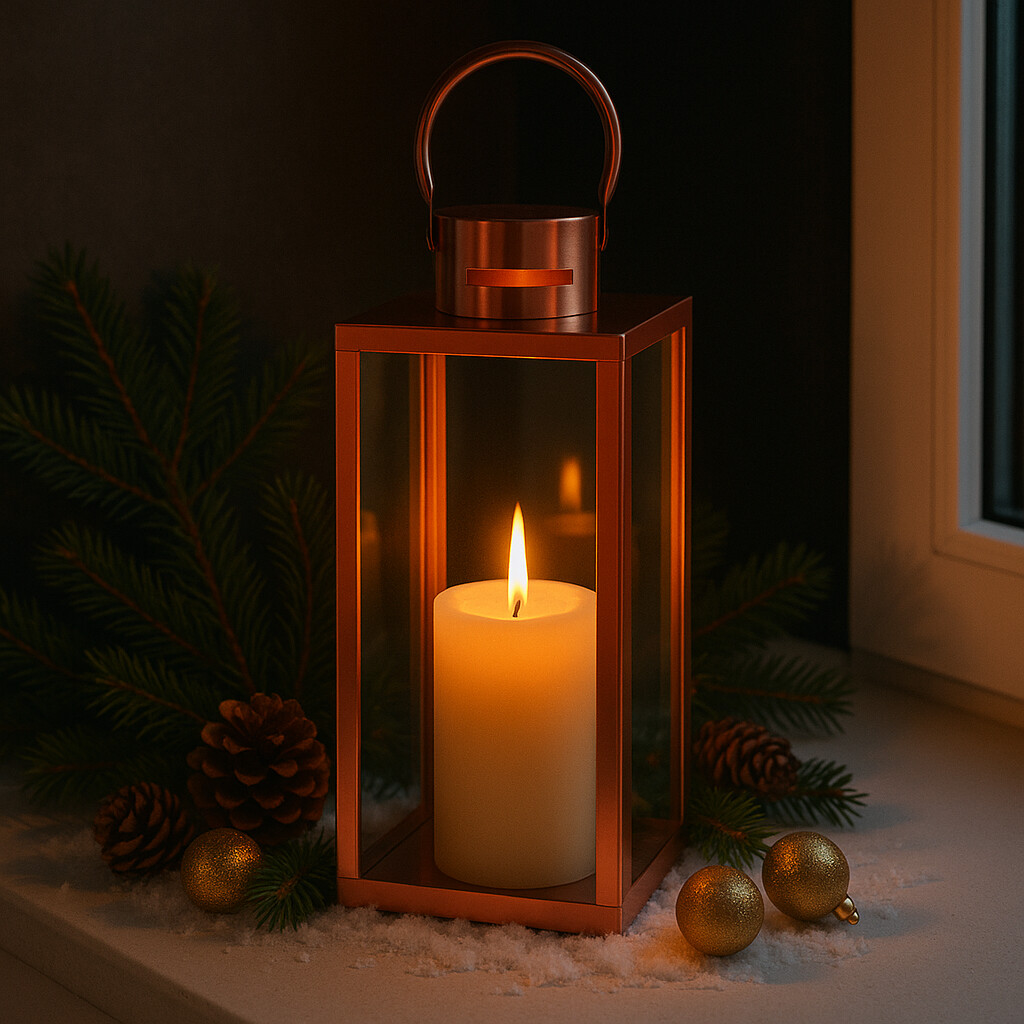 LED Laterne Gartenlaterne Jarda gold 39cm