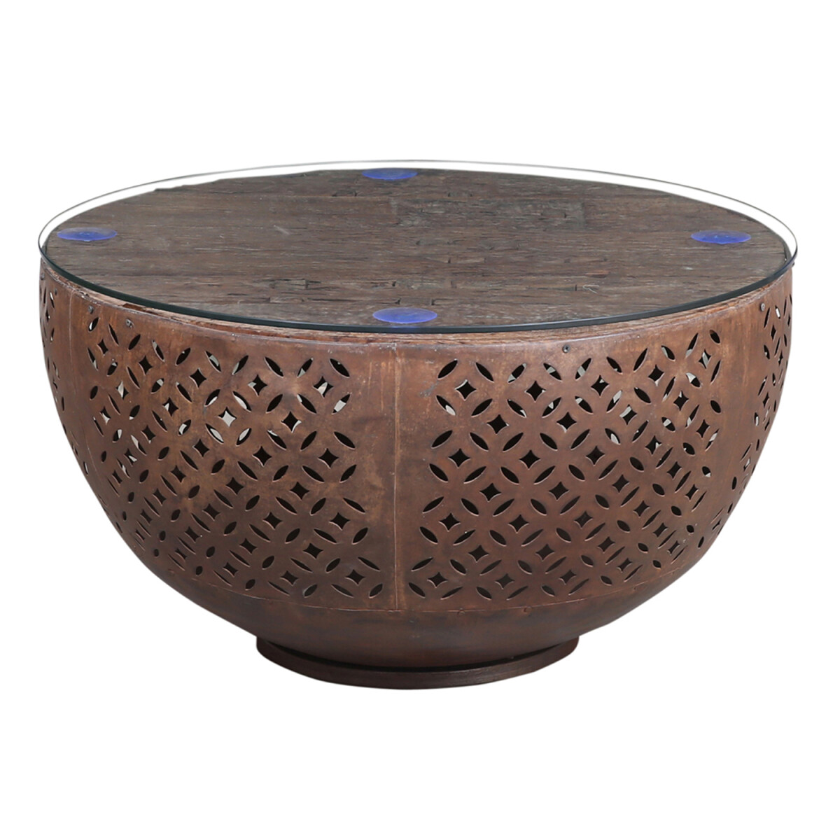 Couchtisch Aaina 80 cm rund mit Metallge box