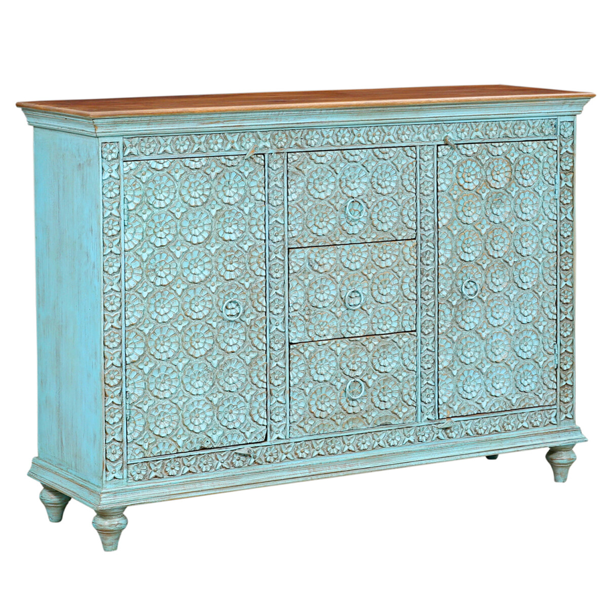 Buffet Kabira bleu – Bois massif s box