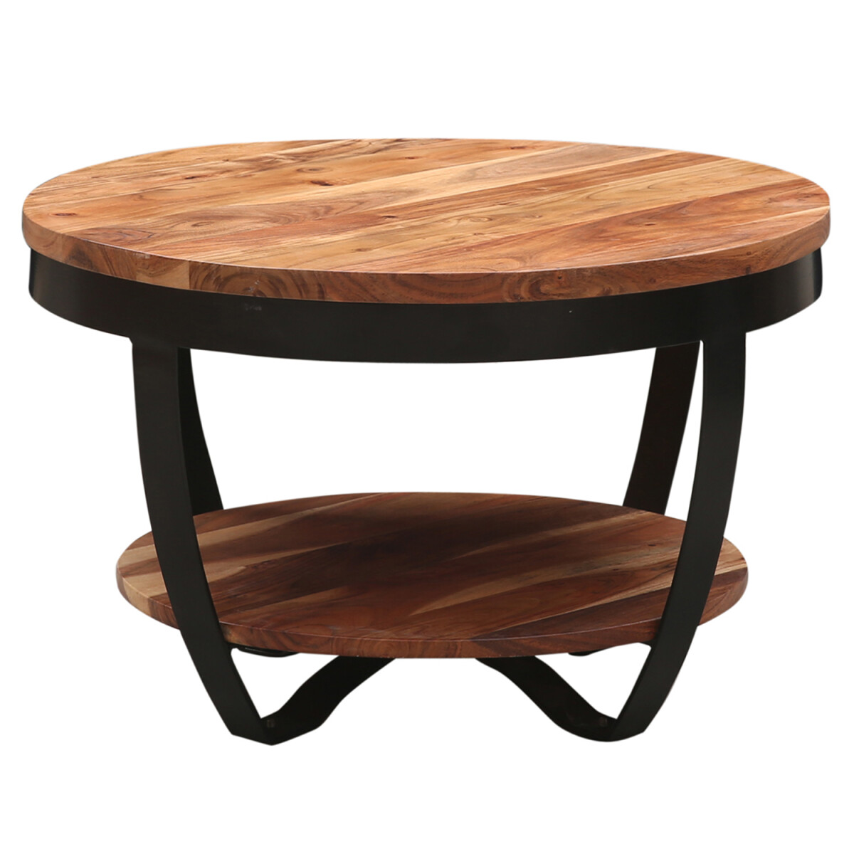 Table basse Abdiel Ø 70 cm en bois massif et m&eacute